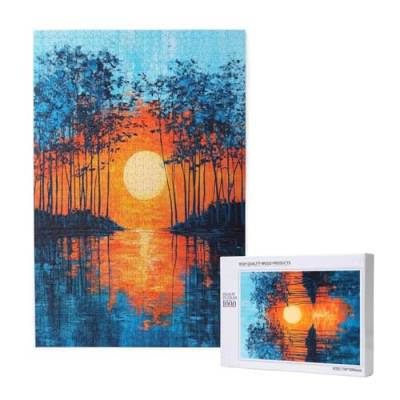 Puzzle 500 Teile Landschaft Puzzles für Erwachsene Sonnenuntergang HD Puzzel Anspruchsvolles Lustig Kreatives Unterhaltungsspiel,DIY Holzpuzzle für Erwachsene Als Feiertage Geschenk fur Frauen M-1743 von Yeogcohe